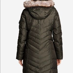 Women’s Eddie Bauer olive green down coat
